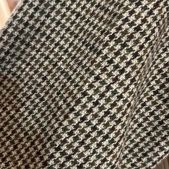 DEMOCRACY MINI CHECK ZIP FRONT BOMBER JACKET OLIVE BROWN TWEED HOUNDSTOOTH MED - Picture 12 of 14